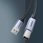 UGREEN Accessories Ugreen Case USB A Male to USB B 2.0 Printer Cable with Braid Black /US369