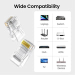 UGREEN Accessories UGREEN Cat 6 Unshielded RJ45 Modular Plugs (10 Pack-50 Pack-100 Pack) - NW120