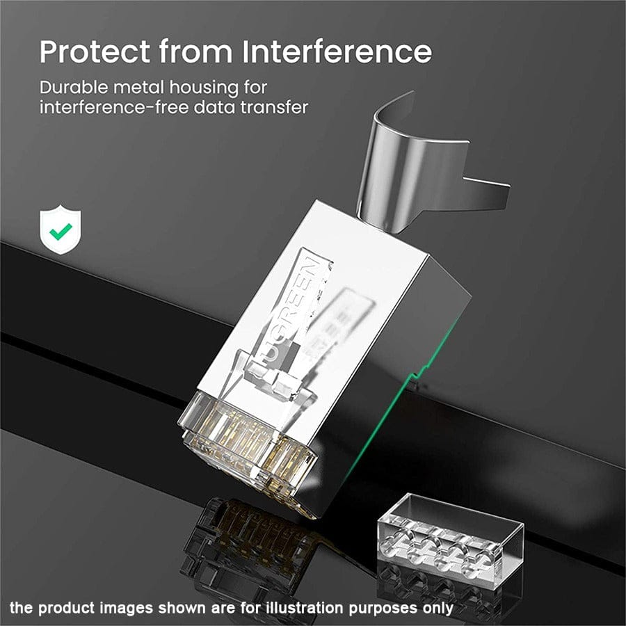 UGREEN Cat 7 Shielded Modular Plug Gold-plated 50U (10 pcs) | 50634 - متجر نصر