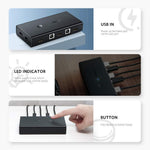 UGREEN Accessories UGREEN CM200 2 IN 1 OUT KVM HDMI & USB SWITCH BOX 4K 60Hz Ultra HD/50744