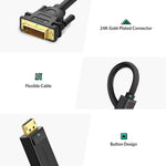 UGREEN Accessories UGREEN DisplayPort to DVI Cable DP Male to DVI-D 24+1 Male Adapter - DP103