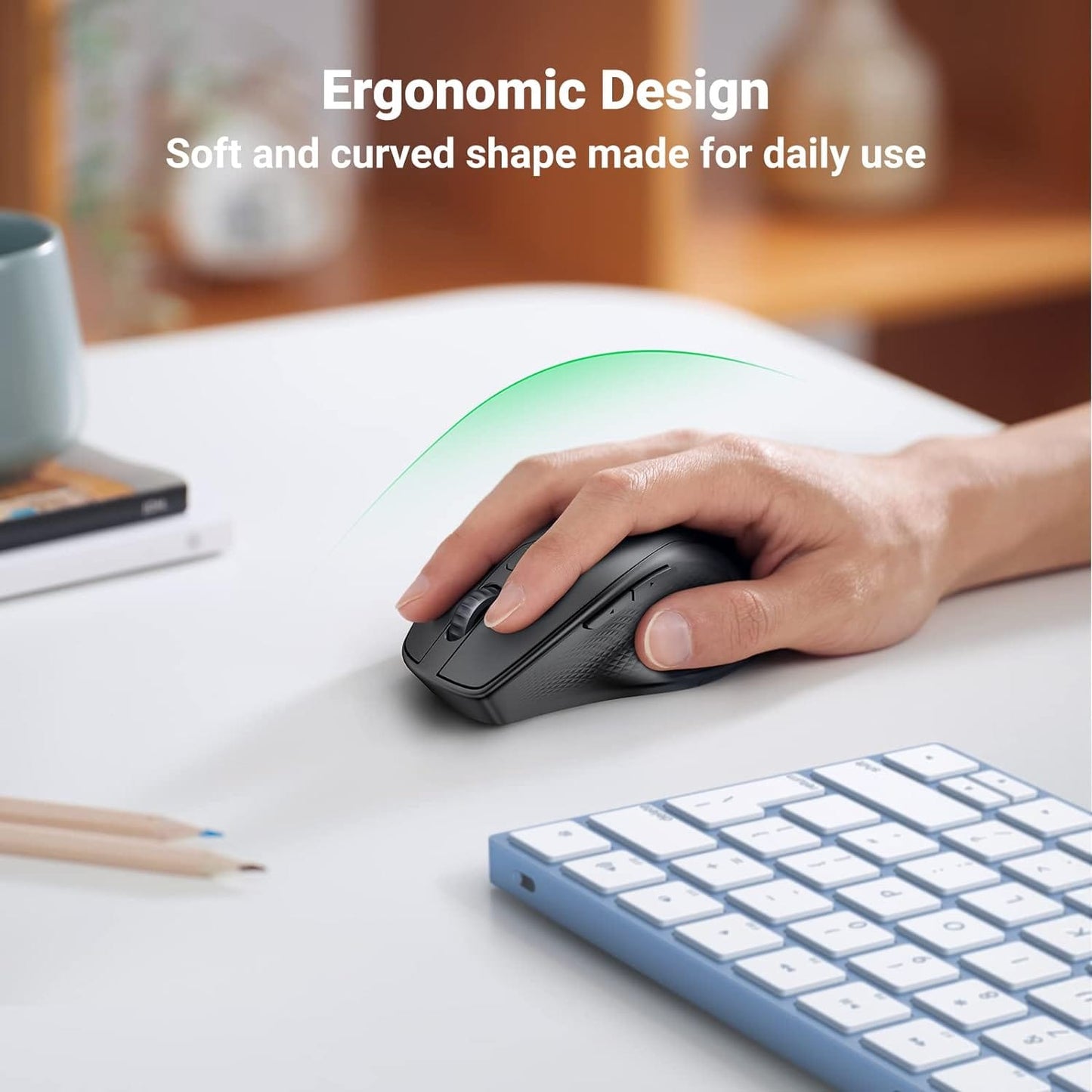 UGREEN Ergonomic Wireless & BLT Mouse |Multicolor| MU101 - متجر نصر