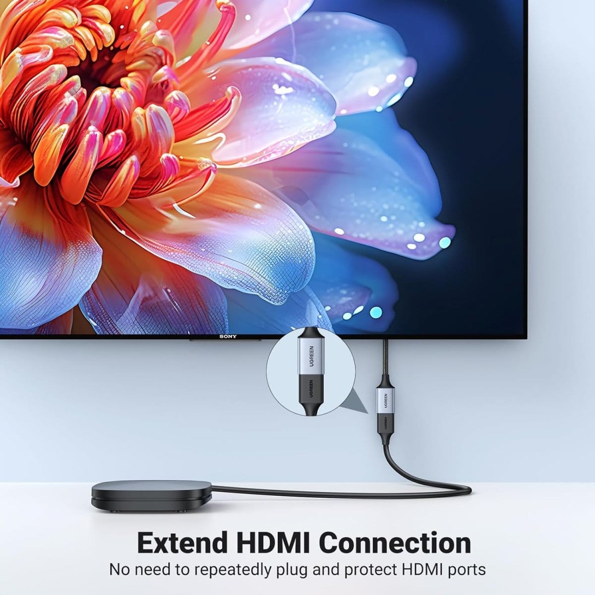 كابل UGREEN HDMI (ذكر) / HDMI (أنثى) 8K بطول 0.15 متر /HD165-15518 - متجر نصر
