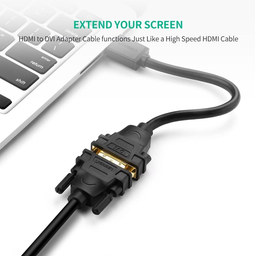 UGREEN HDMI Male to DVI Female Adapter Cable 22cm (Black) / 20136 - متجر نصر