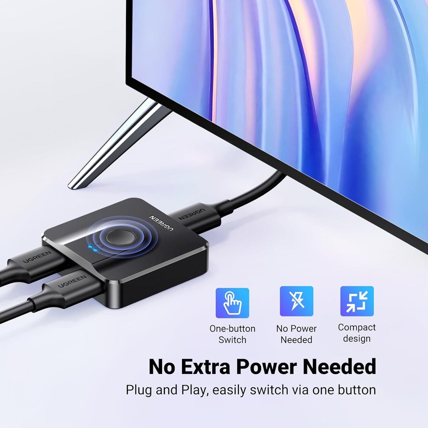 UGREEN HDMI Switch 4K@60Hz, Bi-Directional HDMI Switch 2 in 1 Out HDMI Splitter / 50966 - متجر نصر