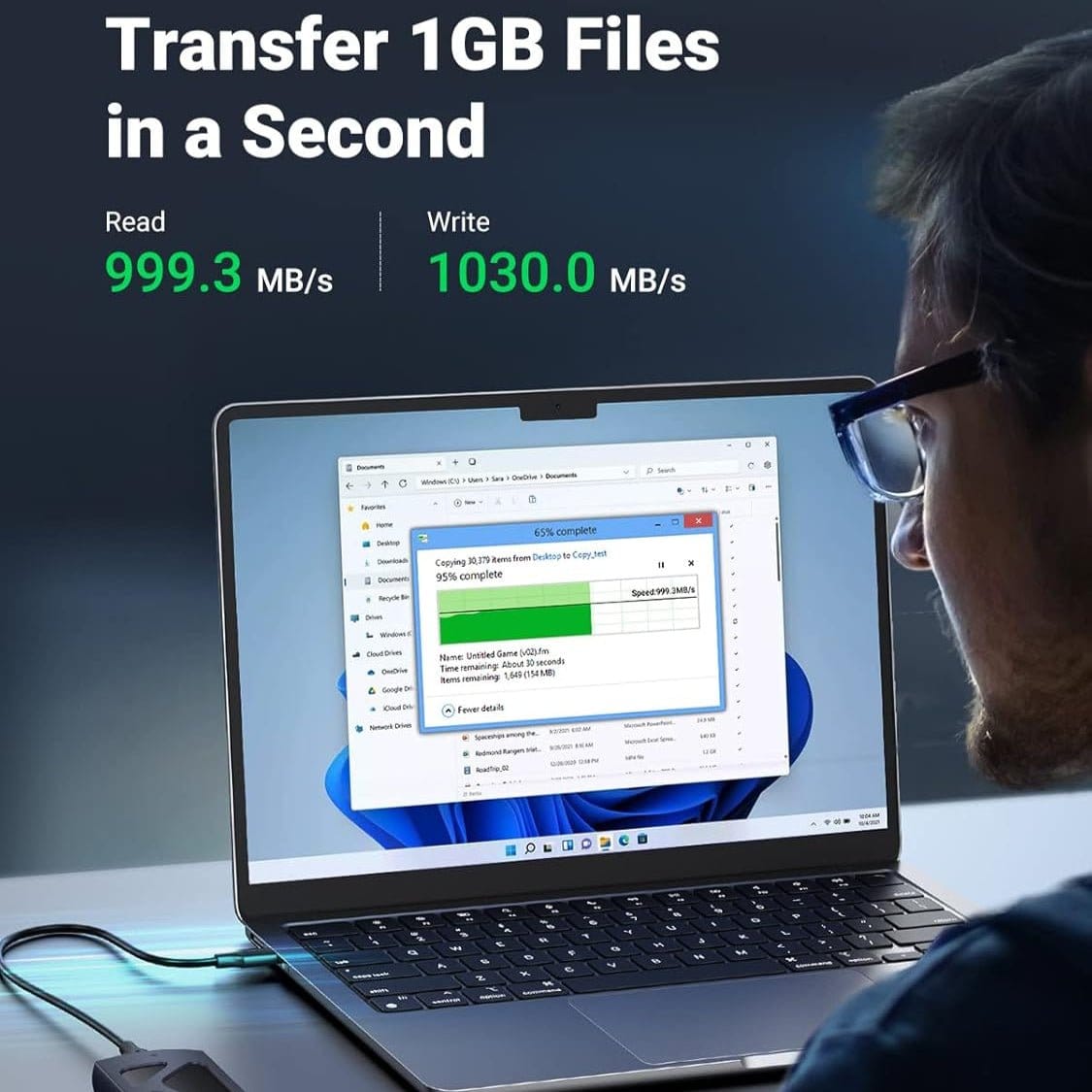 علبة محرك الأقراص الصلبة UGREEN M.2 NVME (10 جيجابت في الثانية) مع كابل C إلى C وC إلى A / 15512 - متجر نصر