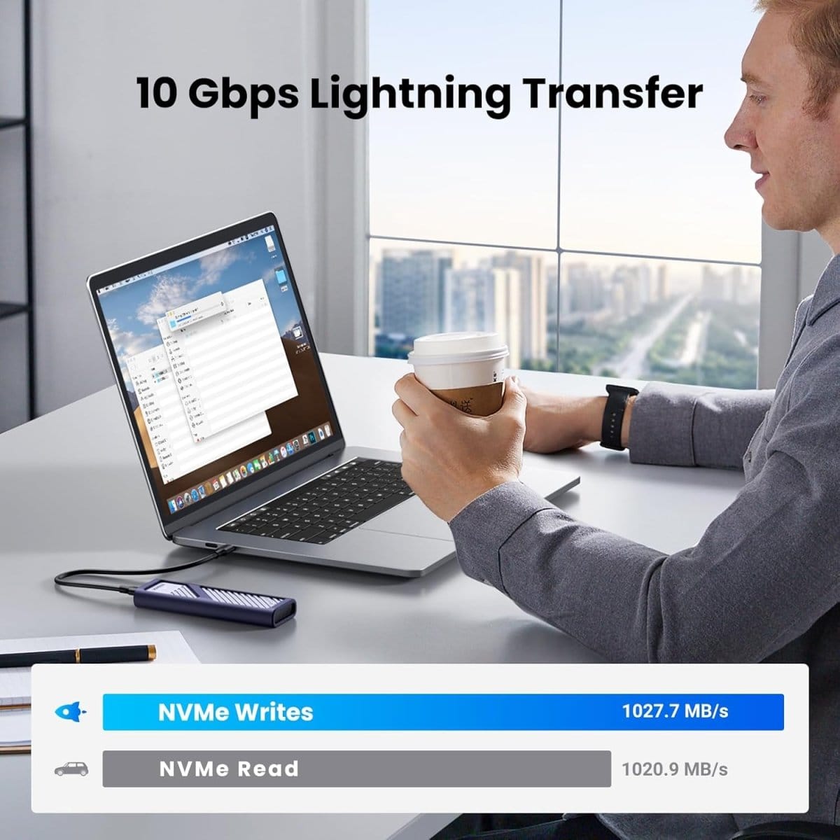 علبة محرك الأقراص الصلبة UGREEN M.2NVME (10 جيجابت في الثانية) مع كابل C إلى C وC إلى A / 15511 - متجر نصر