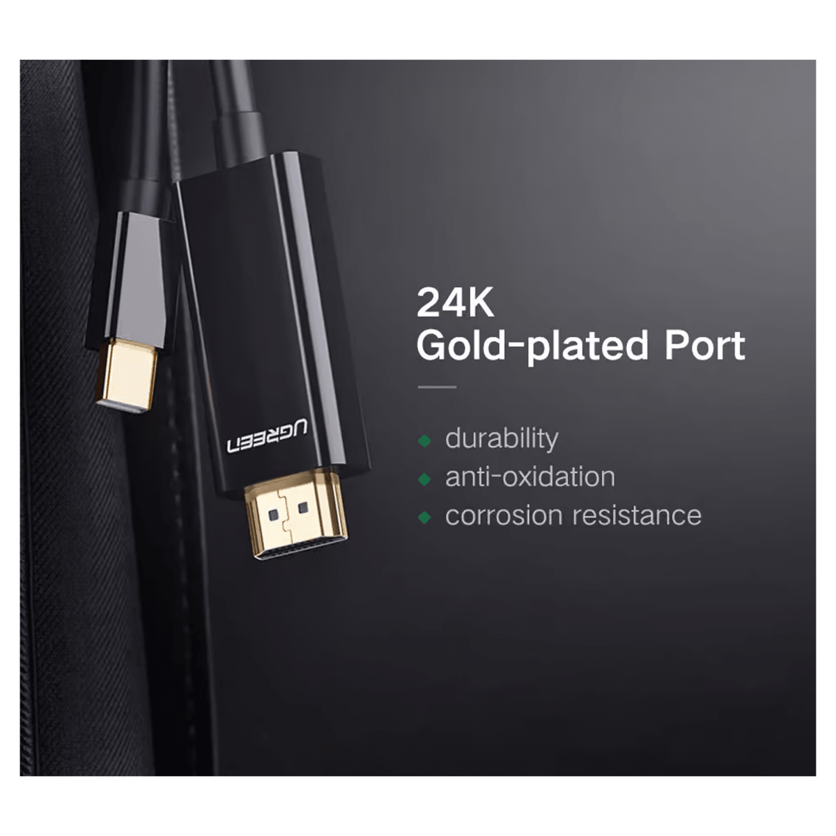 UGREEN Mini DisplayPort to HDMI Cable 4K (1.5M-3M) - MD101 - متجر نصر