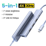 UGREEN Accessories UGREEN Revodok 5-in-1 USB C Hub (PD 100W, 4K@30Hz) - Multicolor | CM478