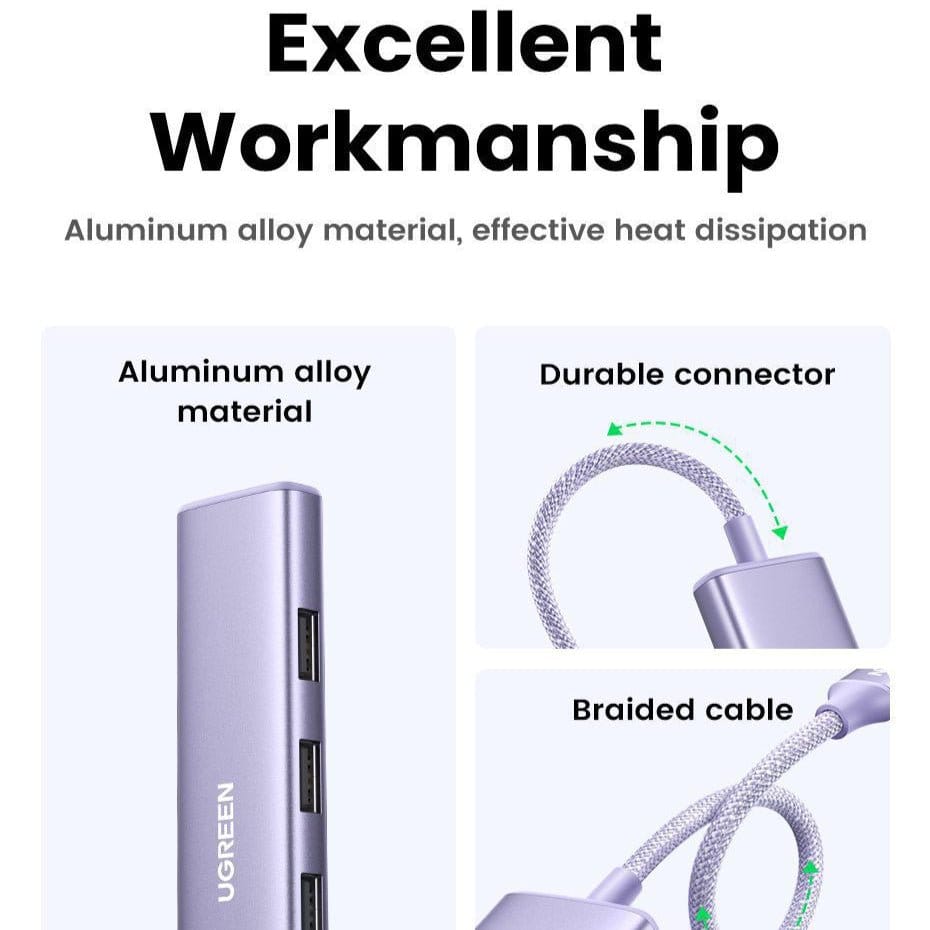 UGREEN Revodok 5-in-1 USB C Hub (PD 100W, 4K@30Hz) - Multicolor | CM478 - متجر نصر