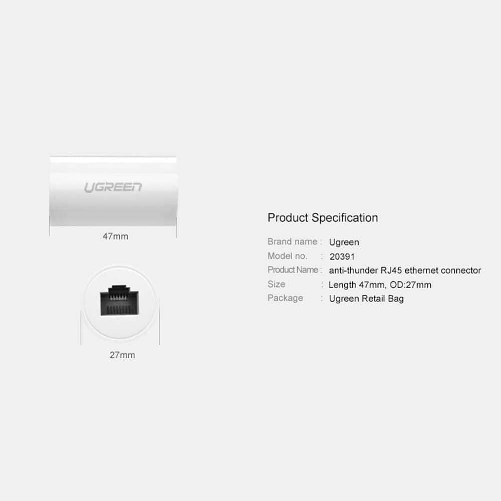 UGREEN RJ45 Ethernet Connector Up To 100Meters Transmission Distance - NW116 - متجر نصر