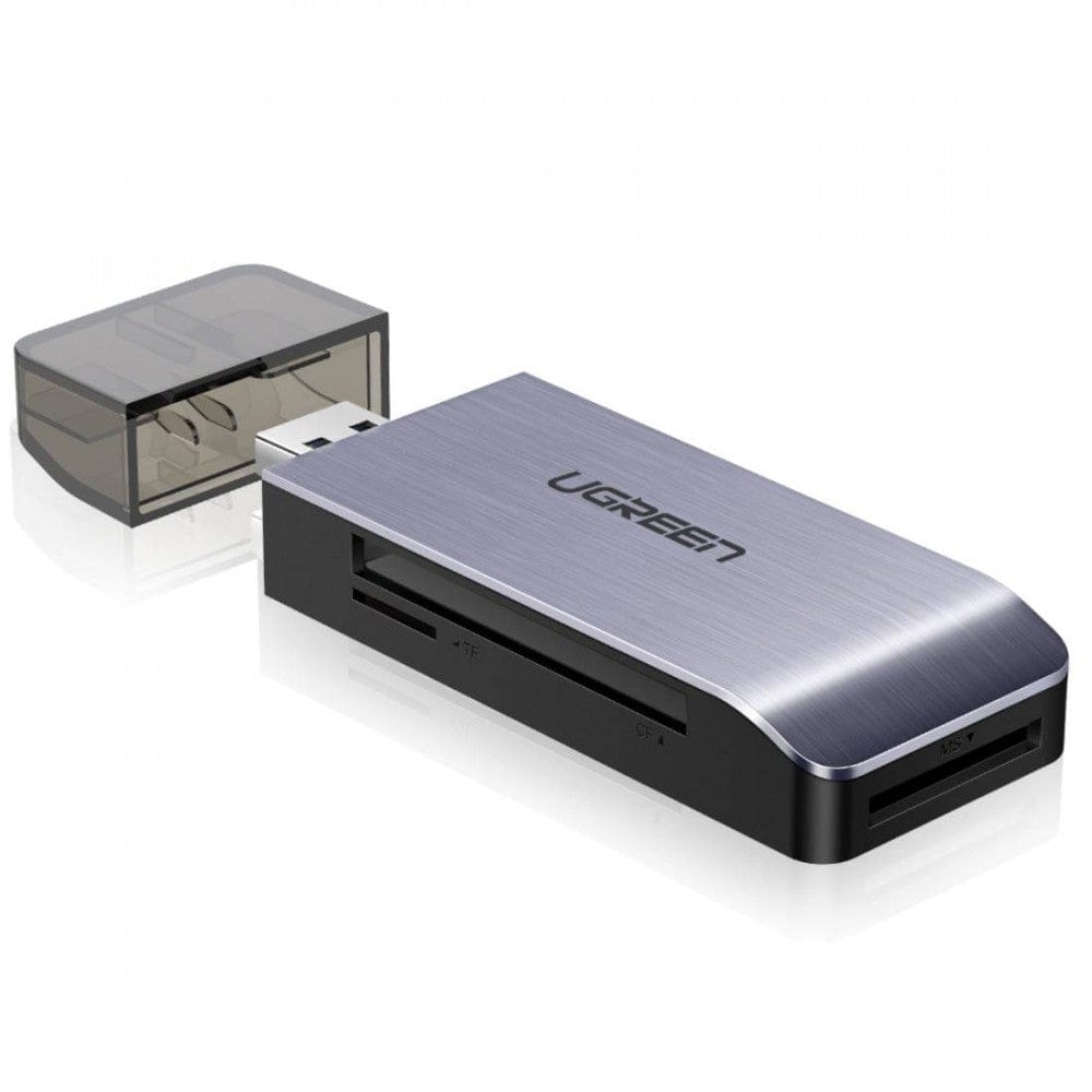 قارئ بطاقات Ugreen SD / micro SD / CF / MS لمنفذ USB 3.0 باللون الرمادي /50541  - متجر نصر
