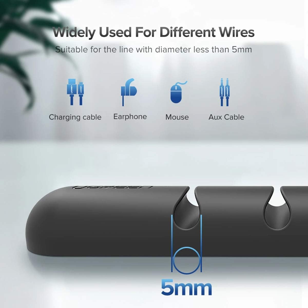 UGREEN Self-Adhesive 7 Cable Organizer Black /50320 - متجر نصر