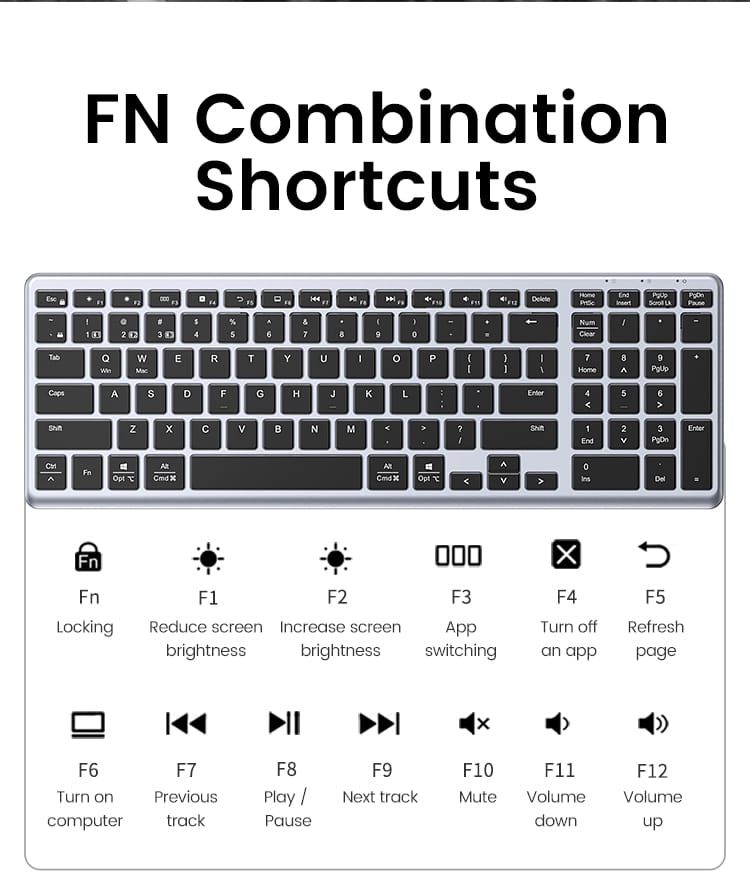 UGREEN Ultra Slim Wireless and Bluetooth Keyboard – KU005 / 15258 - متجر نصر