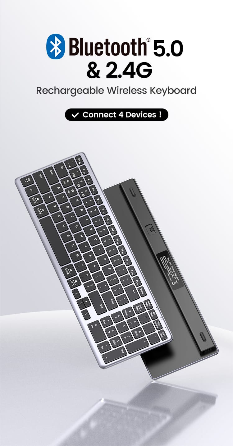 UGREEN Ultra Slim Wireless and Bluetooth Keyboard – KU005 / 15258 - متجر نصر