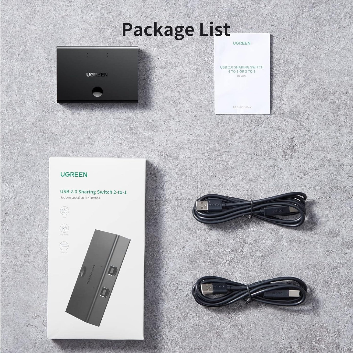 UGREEN USB 2.0 Sharing Switch 2x1 | 30345 - متجر نصر