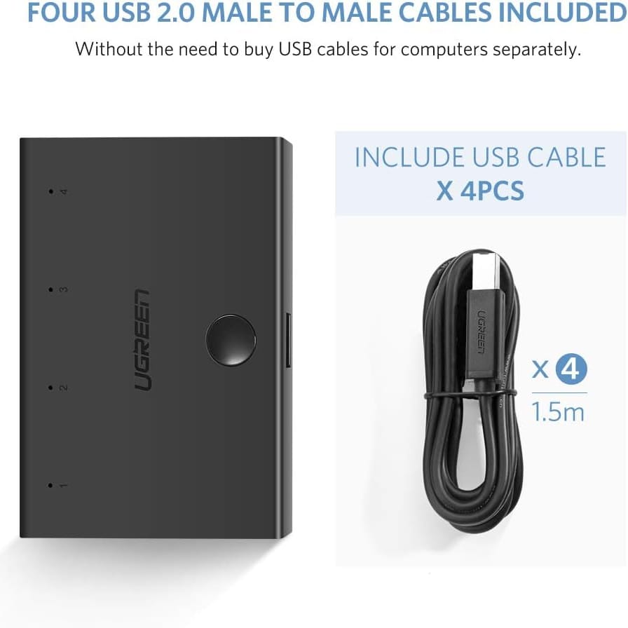 UGREEN USB 2.0 Sharing Switch 4x1 | 30346 - متجر نصر