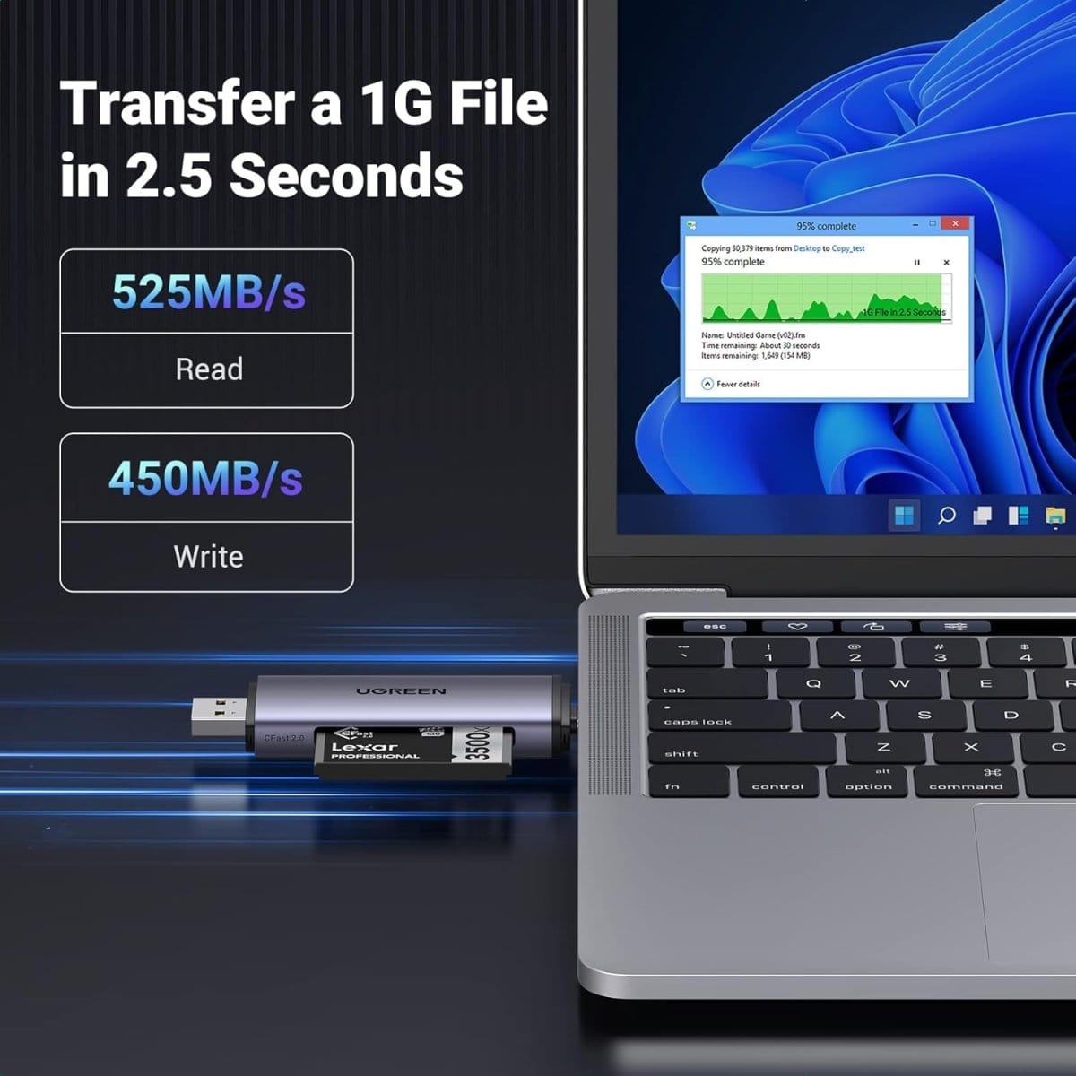 محول قارئ بطاقات USB 2.0 إلى USB C Cfast من UGREEN /50906a - متجر نصر
