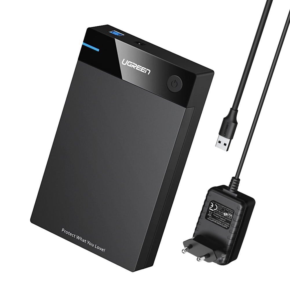 صندوق قرص صلب UGREEN USB 3.0 مقاس 3.5 بوصة، قابس أوروبي | 50422 - متجر نصر