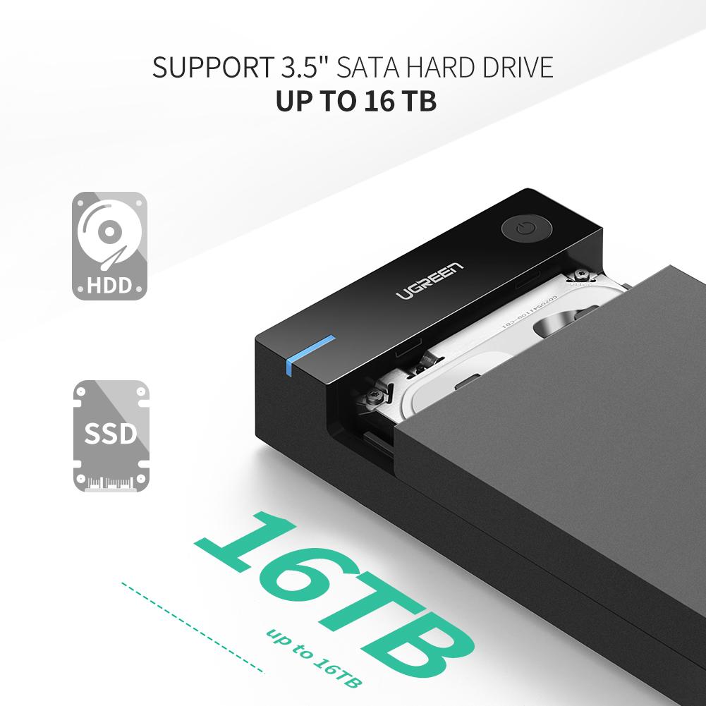 صندوق قرص صلب UGREEN USB 3.0 مقاس 3.5 بوصة، قابس أوروبي | 50422 - متجر نصر