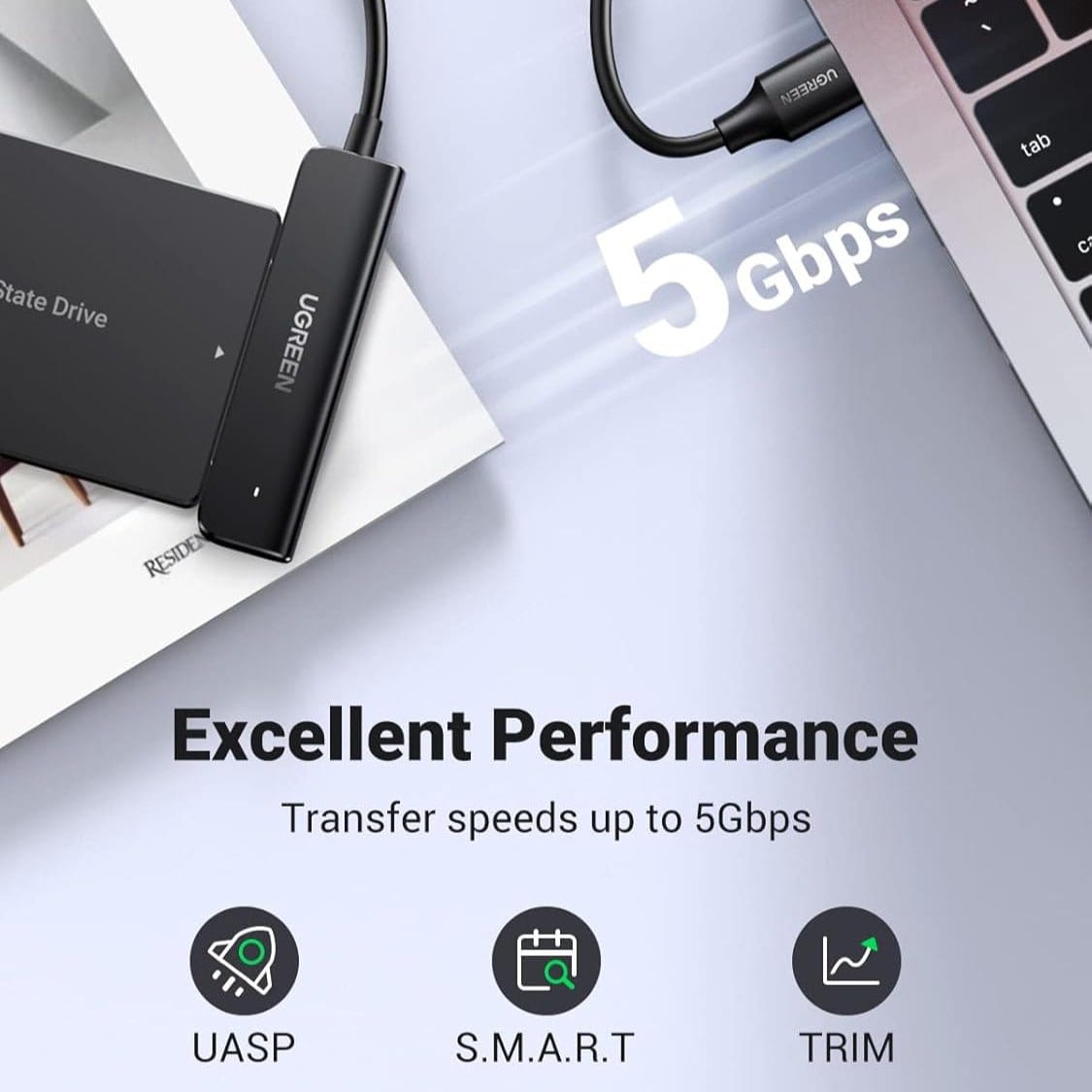 UGREEN USB 3.0 SATA Cable Adapter for SSD and Hard Drives 2.5 Inch External Hard Drive | 70609 - متجر نصر