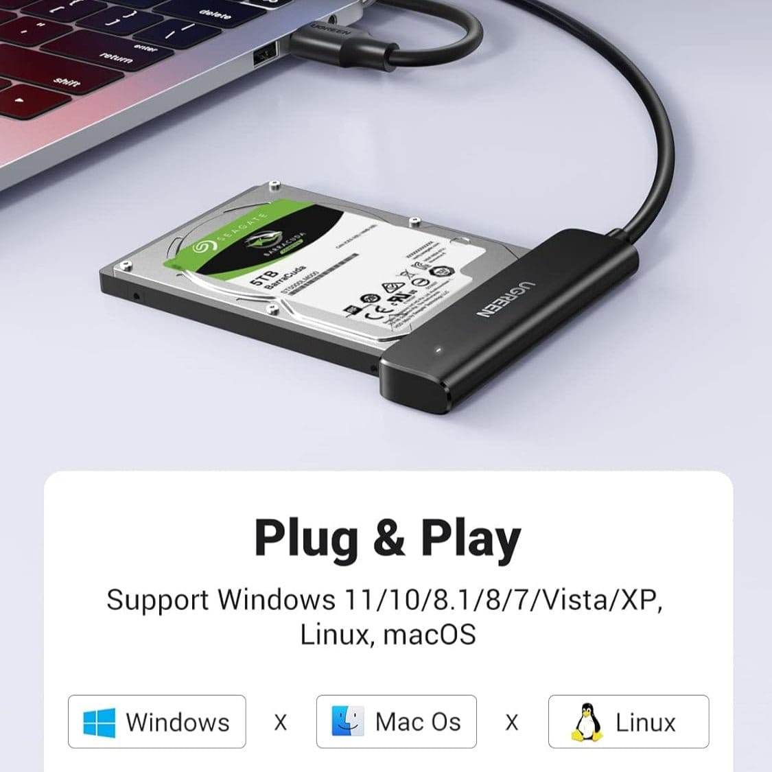 UGREEN USB 3.0 SATA Cable Adapter for SSD and Hard Drives 2.5 Inch External Hard Drive | 70609 - متجر نصر