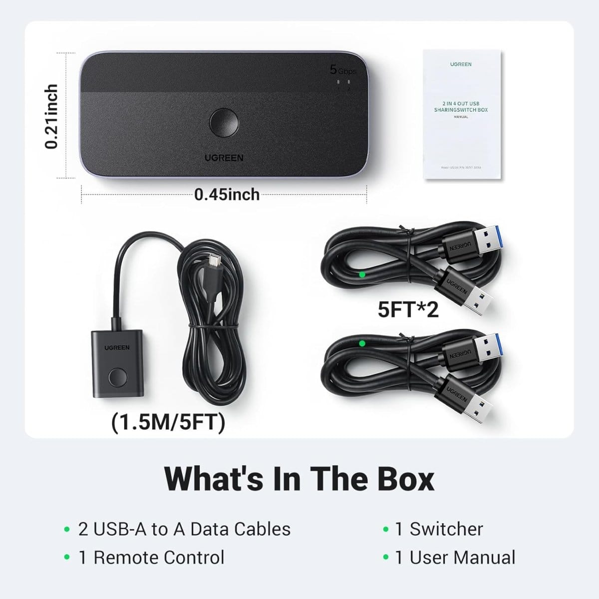 مفتاح USB 3.0 من UGREEN لجهازي كمبيوتر يتشاركان أجهزة USB C وA / 15705 - متجر نصر
