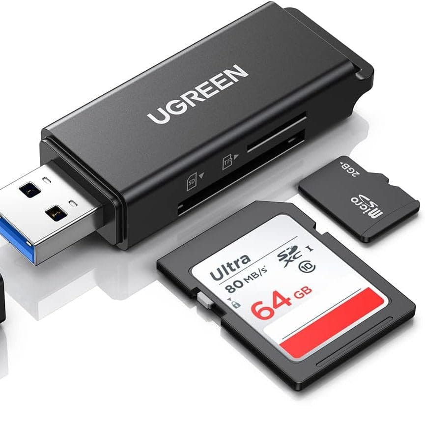 UGREEN USB 3.0 TO TF + SD DUAL CARD READER (BLACK) / 40752 - متجر نصر
