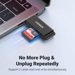 UGREEN Accessories UGREEN USB 3.0 TO TF + SD DUAL CARD READER (BLACK) / 40752