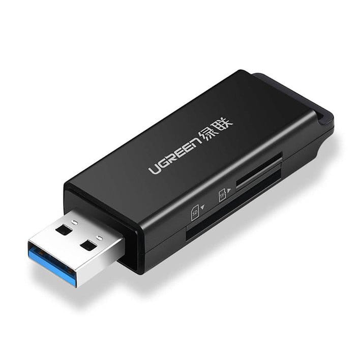 UGREEN USB 3.0 TO TF + SD DUAL CARD READER (BLACK) / 40752 - متجر نصر