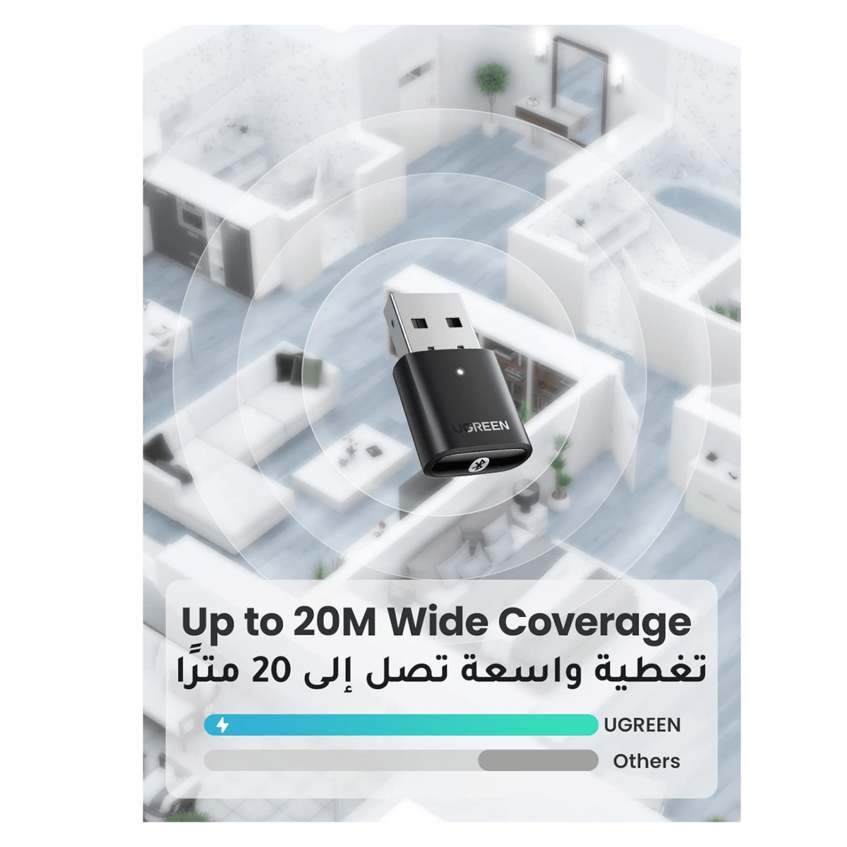 محول يوجرين يو إس بي بلوتوث للكمبيوتر الشخصي، مستقبل دونجل بلوتوث 5.0 /80889 - متجر نصر
