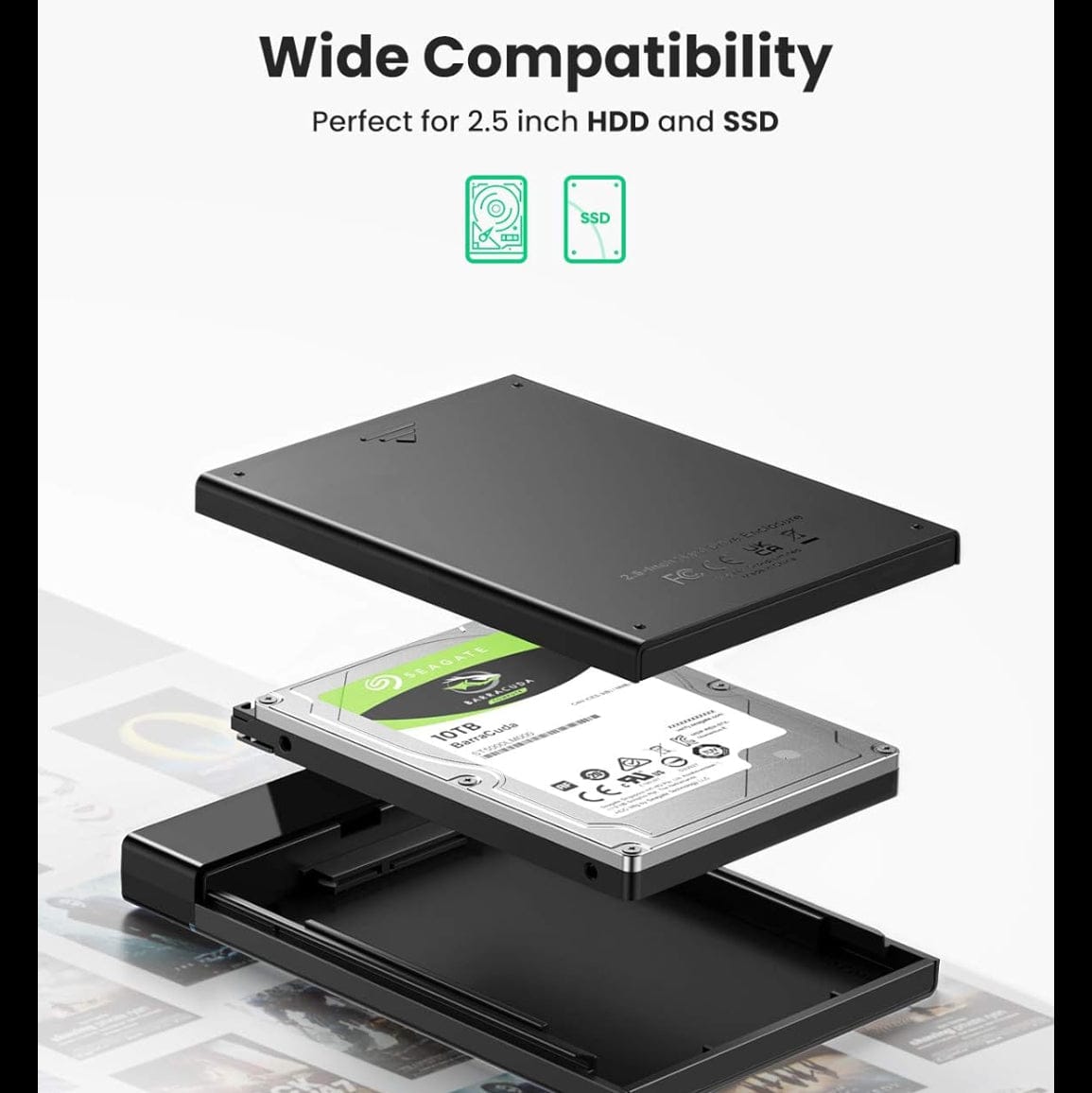علبة القرص الصلب 2.5 بوصة | UGREEN USB C 2.5 SATA III | 50743 - متجر نصر