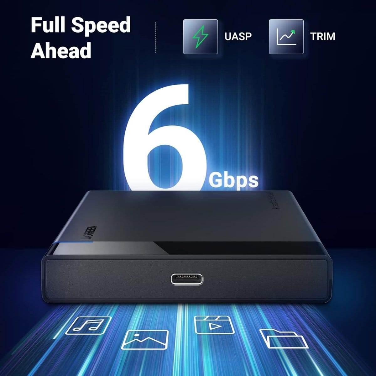 علبة القرص الصلب 2.5 بوصة | UGREEN USB C 2.5 SATA III | 50743 - متجر نصر