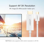 UGREEN Accessories Ugreen USB-C Male to HDMI Female Adapter 4k@30Hz With 20cm Cable - White /40273