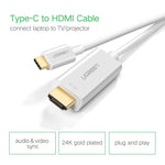UGREEN Accessories Ugreen USB-C Male to HDMI Female Adapter 4k@30Hz With 20cm Cable - White /40273