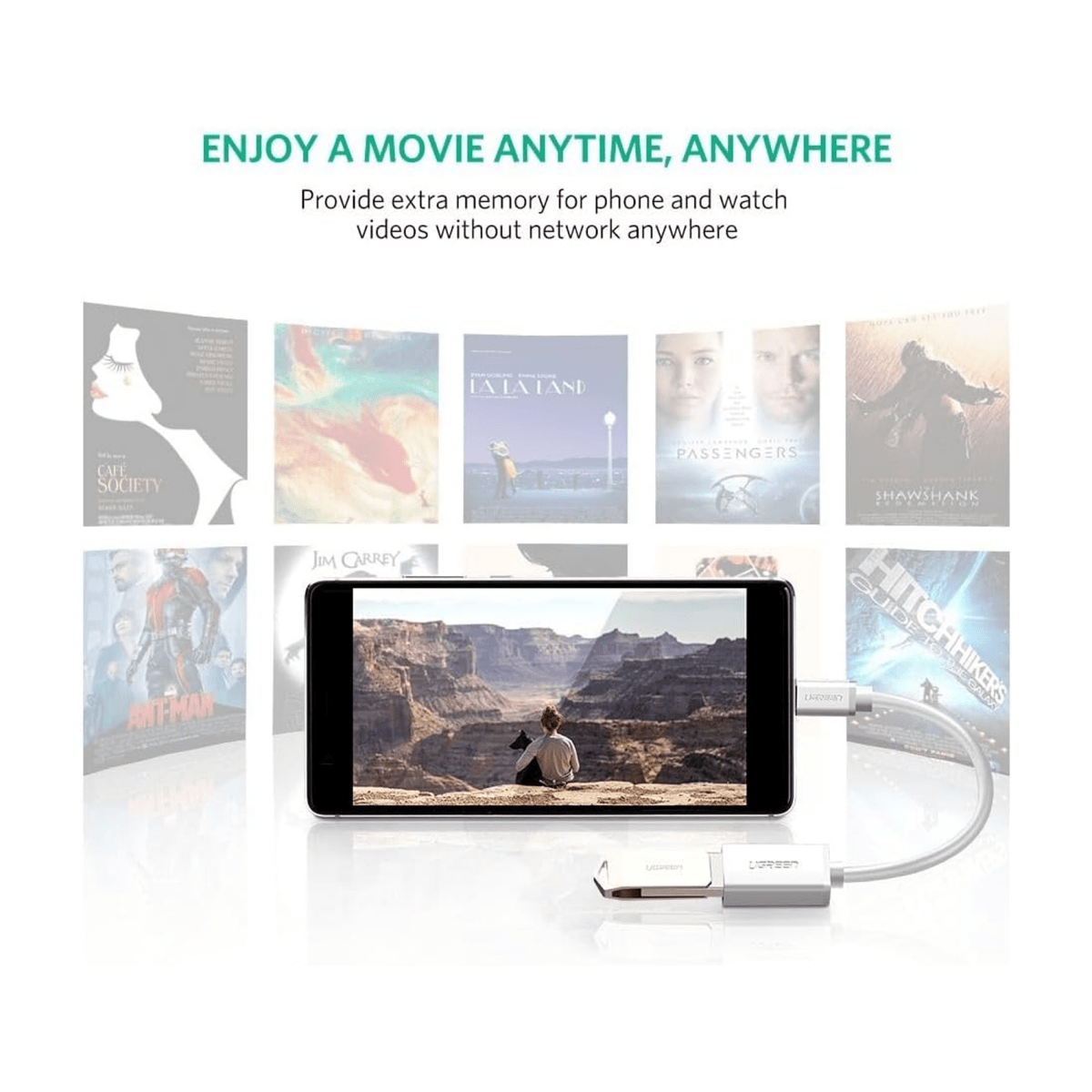كابل OTG USB-C ذكر إلى USB 3.0 أنثى من UGREEN بطول 15 سم (أبيض) 30702  - متجر نصر