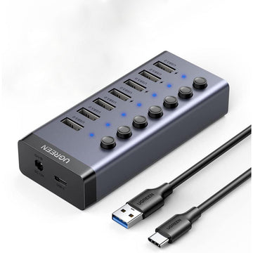 UGREEN Accessories UGREEN USB-C to 7-Port USB-A 3.0 Hub DC 12V EU | 90307