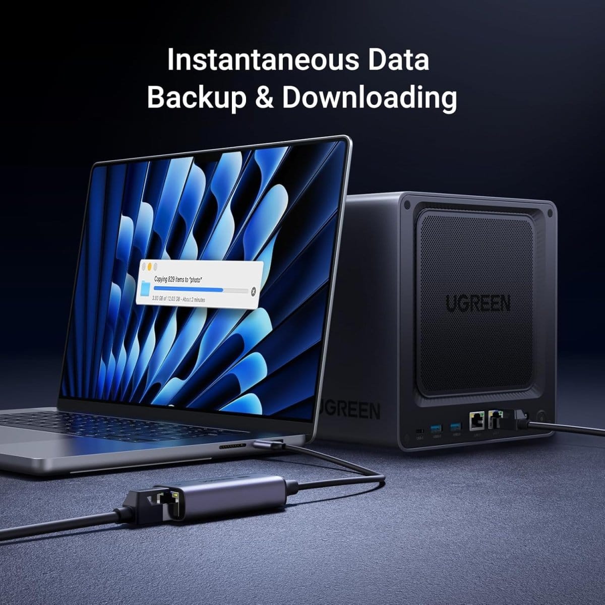 محول يوجرين USB C إلى إيثرنت 2.5 جيجا، محول إيثرنت / 25052 - متجر نصر