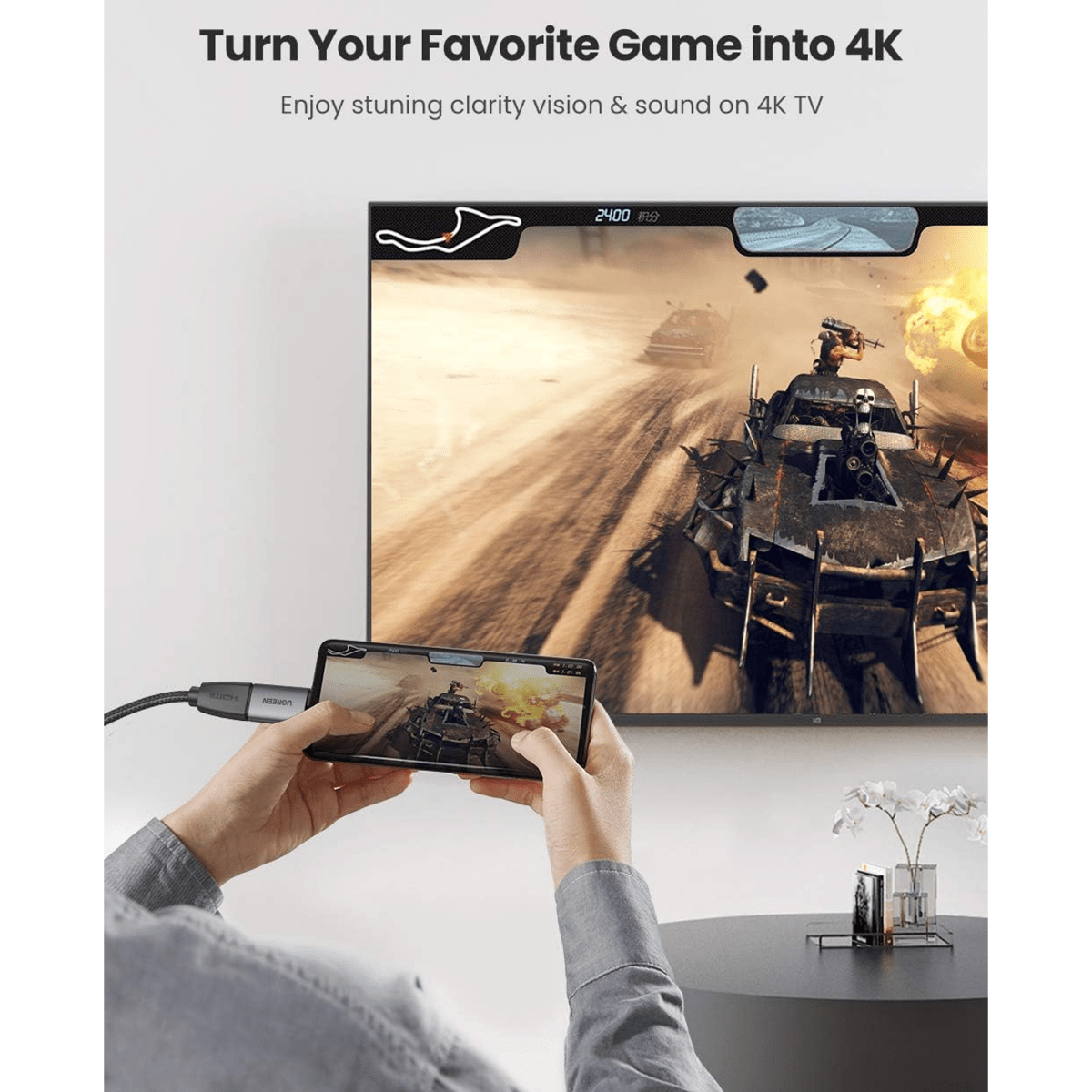 UGREEN USB-C to HDMI Adapter 4K@60Hz Thunderbolt 3 /70450 - متجر نصر