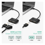 UGREEN Accessories UGREEN USB-C to HDMI + VGA Adapter with PD (Space Gray) (simultaneously use)|50505