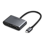 UGREEN Accessories UGREEN USB-C to HDMI + VGA Adapter with PD (Space Gray) (simultaneously use)|50505