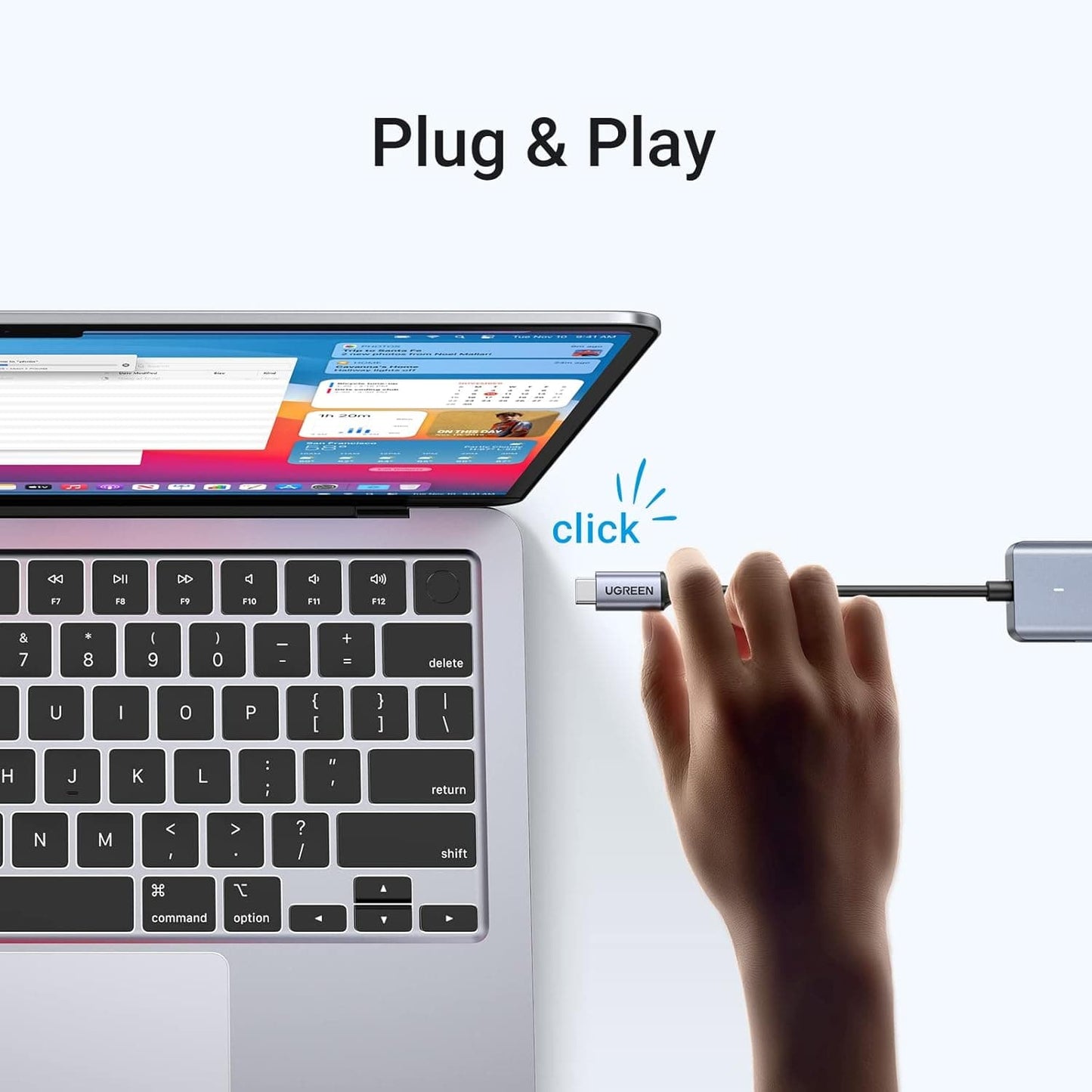 موزع يوجرين تايب سي إلى 4 منافذ USB 3.0 بسرعة تصل إلى 5 جيجابت في الثانية مع مصدر طاقة |70336 - متجر نصر