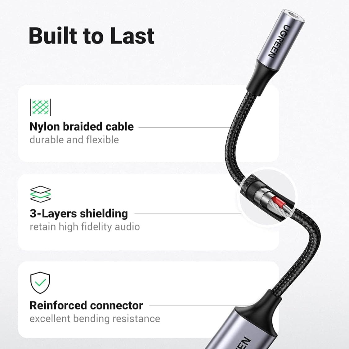 محول بطاقة الصوت USB A إلى مقبس صوت 3.5 مم من UGREEN /30757 - متجر نصر