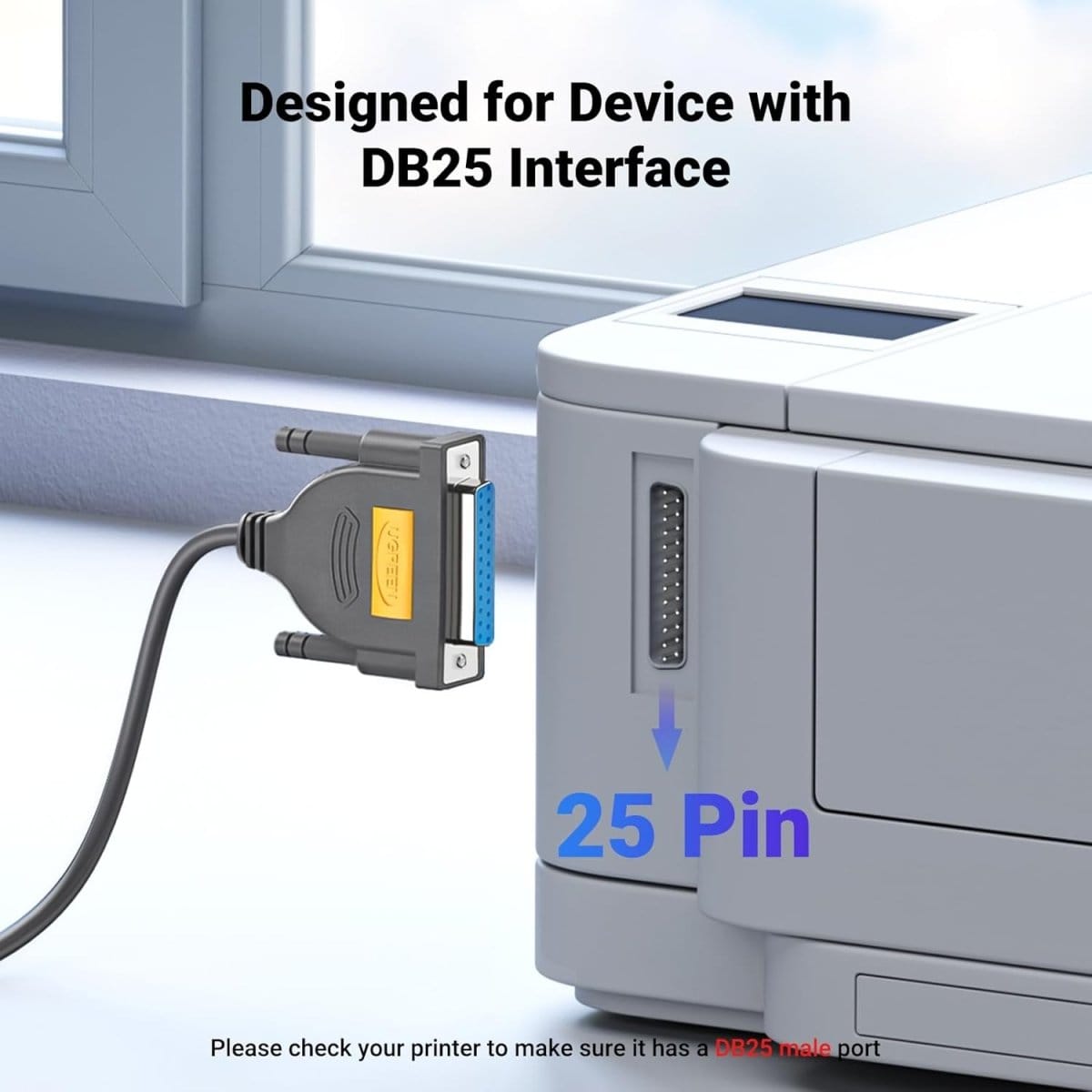 UGREEN USB to DB25 Parallel Printer Cable 2m | 20224 - متجر نصر