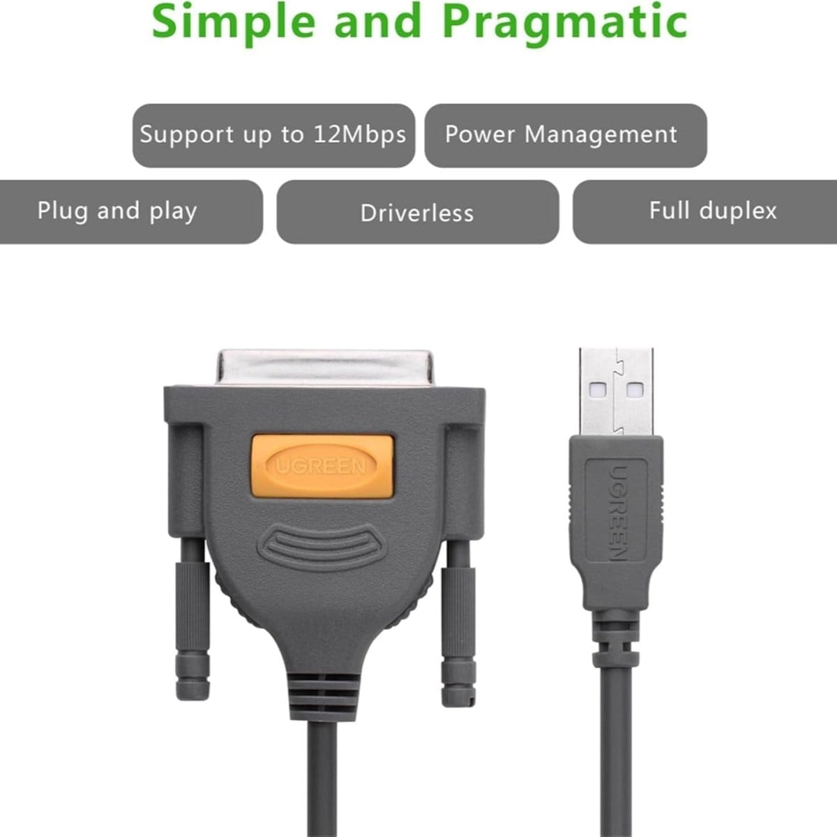 UGREEN USB to DB25 Parallel Printer Cable 2m | 20224 - متجر نصر