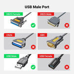 UGREEN Accessories UGREEN USB to DB25 Parallel Printer Cable 2m - 20224
