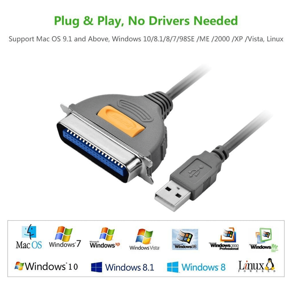 UGREEN USB to IEEE1284 Parallel Printer Cable 2m - 20225 - متجر نصر