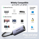 UGREEN Accessories UGREEN USB to RJ45 Ethernet Adapter Aluminum Case (Space Gray) |50922