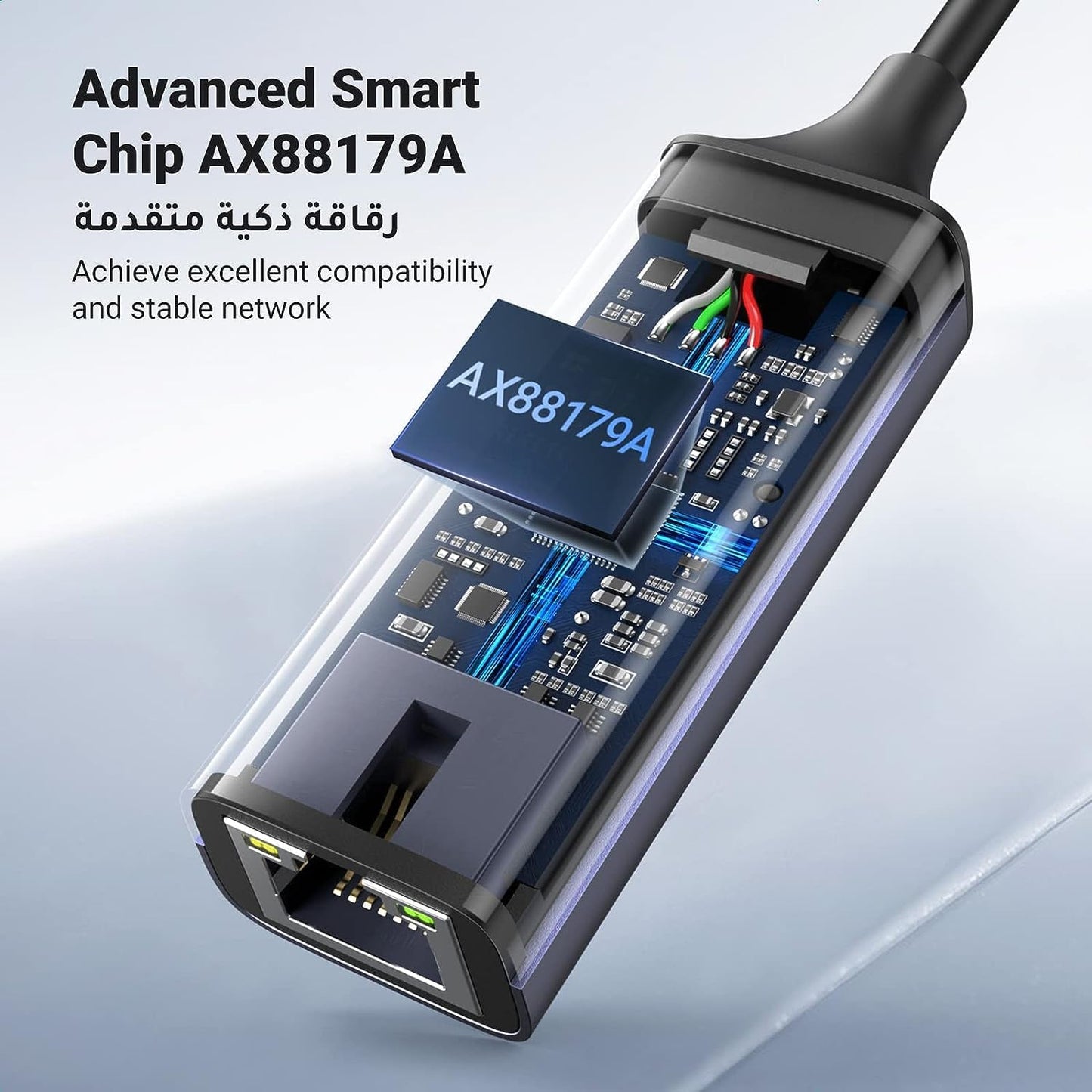 UGREEN USB to RJ45 Ethernet Adapter Aluminum Case (Space Gray) |50922 - متجر نصر
