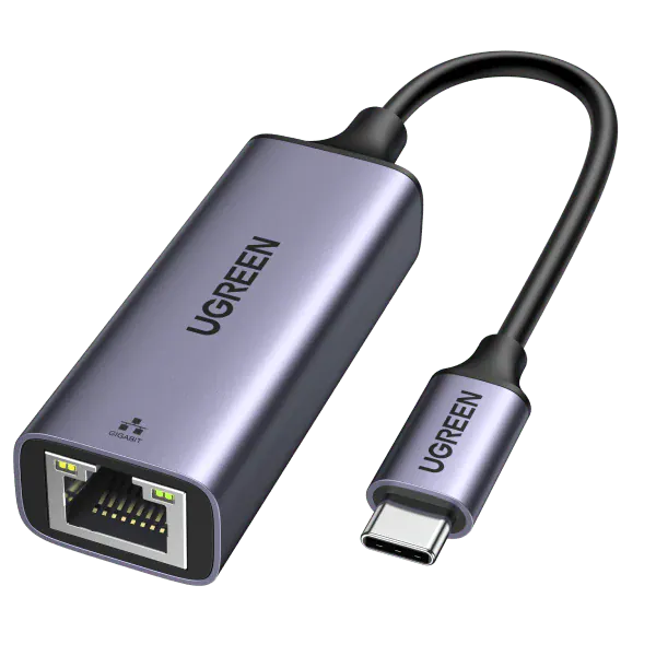 محول إيثرنت USB 2.0 Type-C يدعم سرعات 10/100/1000 من يوجرين لون رمادي فضائي|50737 - متجر نصر
